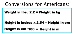 calculate bmi convert